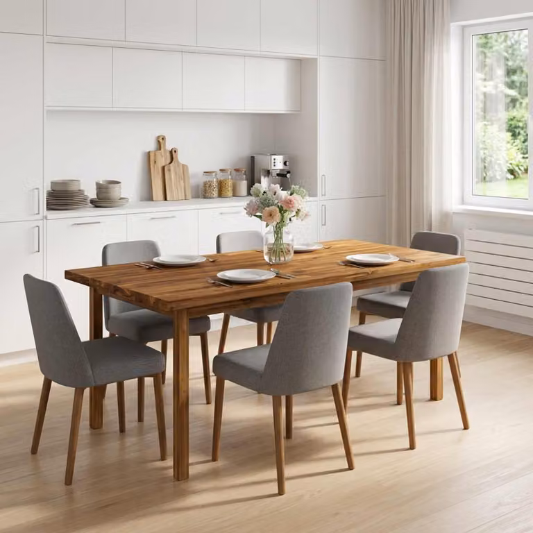 Piano del tavolo rettangolare in legno di acacia vidaXL, marrone, L: 130 cm, P: 60 cm, H: 3,2 cm