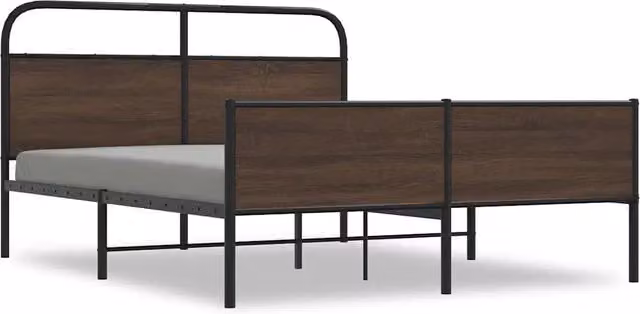 Letto matrimoniale per adulti Design In in metallo e MDF color rovere marrone L/P/H: 160 x 200 cm – 1