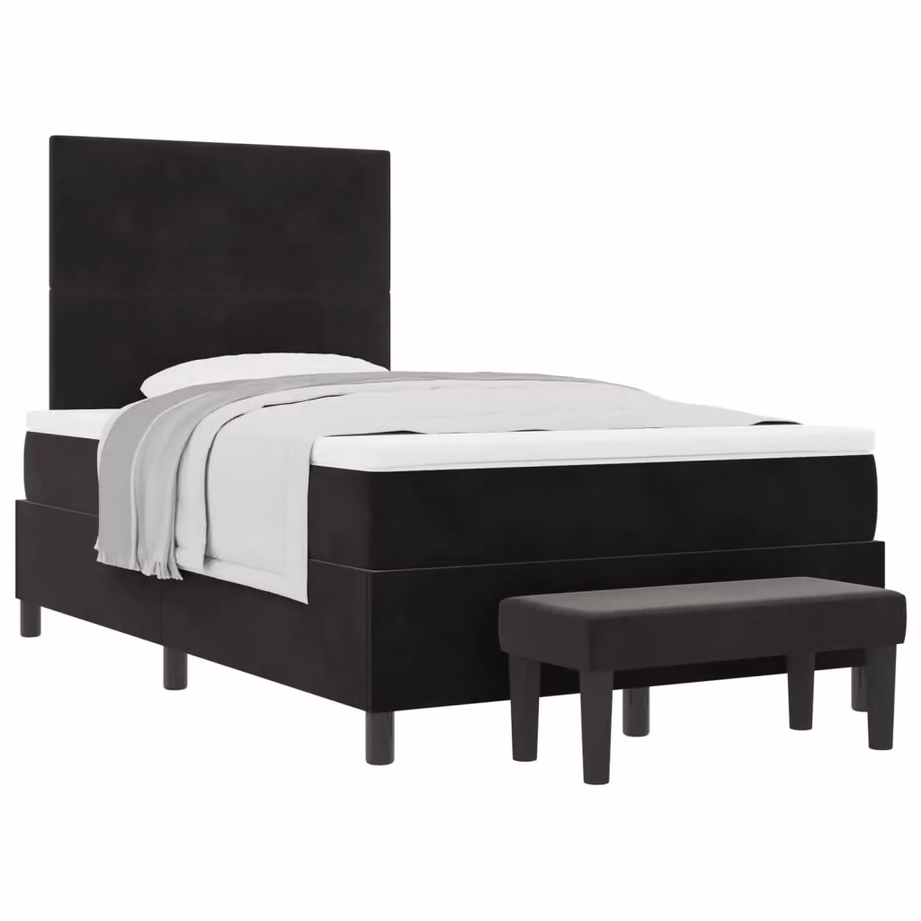 Letto moderno con testiera in velluto nero vidaXL L/P: 120 x 200 cm – 2