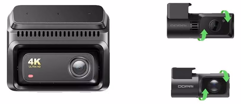 Dashcam, registrazione a 3 canali, visione notturna, 3 canali, scheda SD U3 da 64 GB