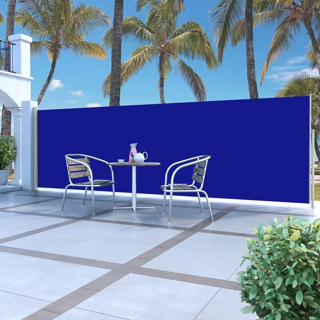 The Living Store Tenda laterale estensibile 160x500 cm Blu
