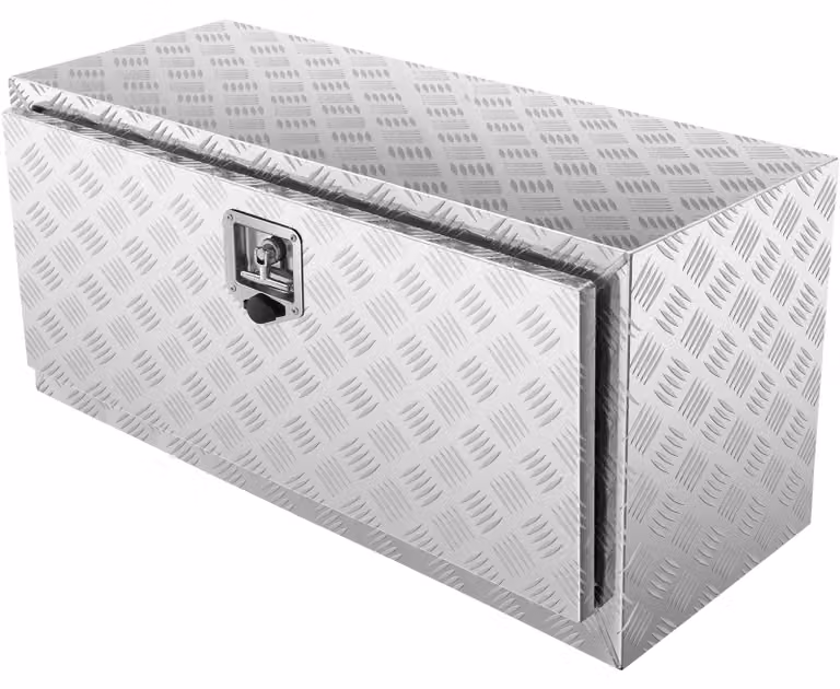 Contenitore sottoscocca per camion, dimensioni 914 x 355 x 405 mm, realizzato in alluminio con serratura e chiavi. Cassetta portattrezzi impermeabile, ideale per camion, furgoni, rimorchi e altro.