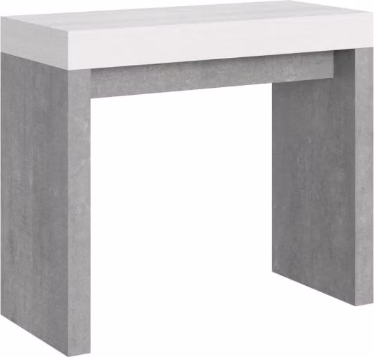 Consolle Allungabile 90-300x40x77 cm in Nobilitato Bianco e Grigio