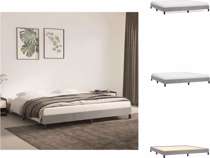 vidaXL Struttura letto grigio chiaro 200x200 cm in velluto - Letti e strutture letto