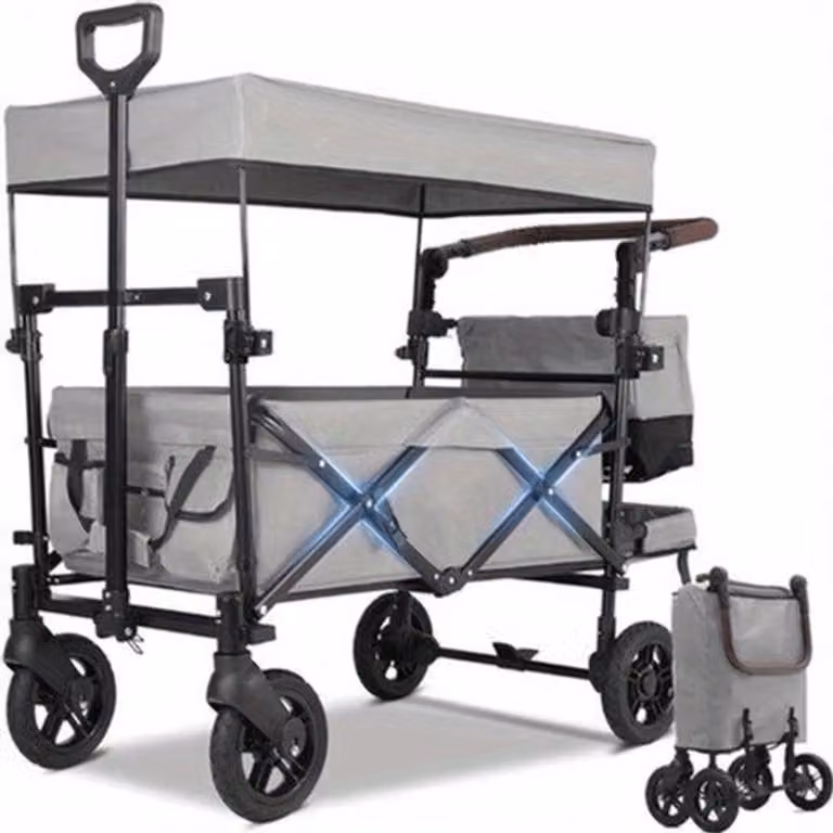 Bolderkar – Carrello pieghevole con una capacità di 110 litri – Carrello da trasporto in nylon Oxford con ruote grandi