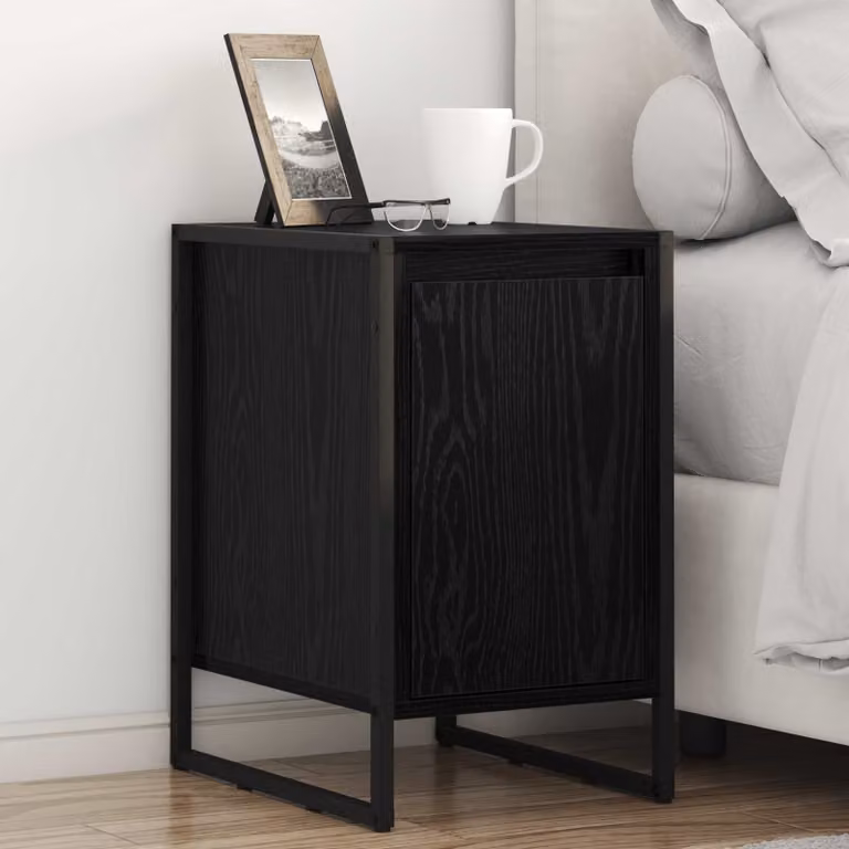 Set di 2 comodini vidaXL in stile industriale, colore nero, L 39,5 cm x P 30 cm x H 50 cm
