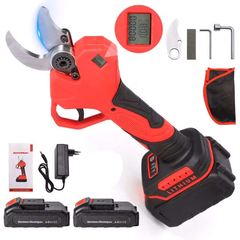 Potatore elettrico a batteria senza fili, con motore brushless da 1000W e due batterie
