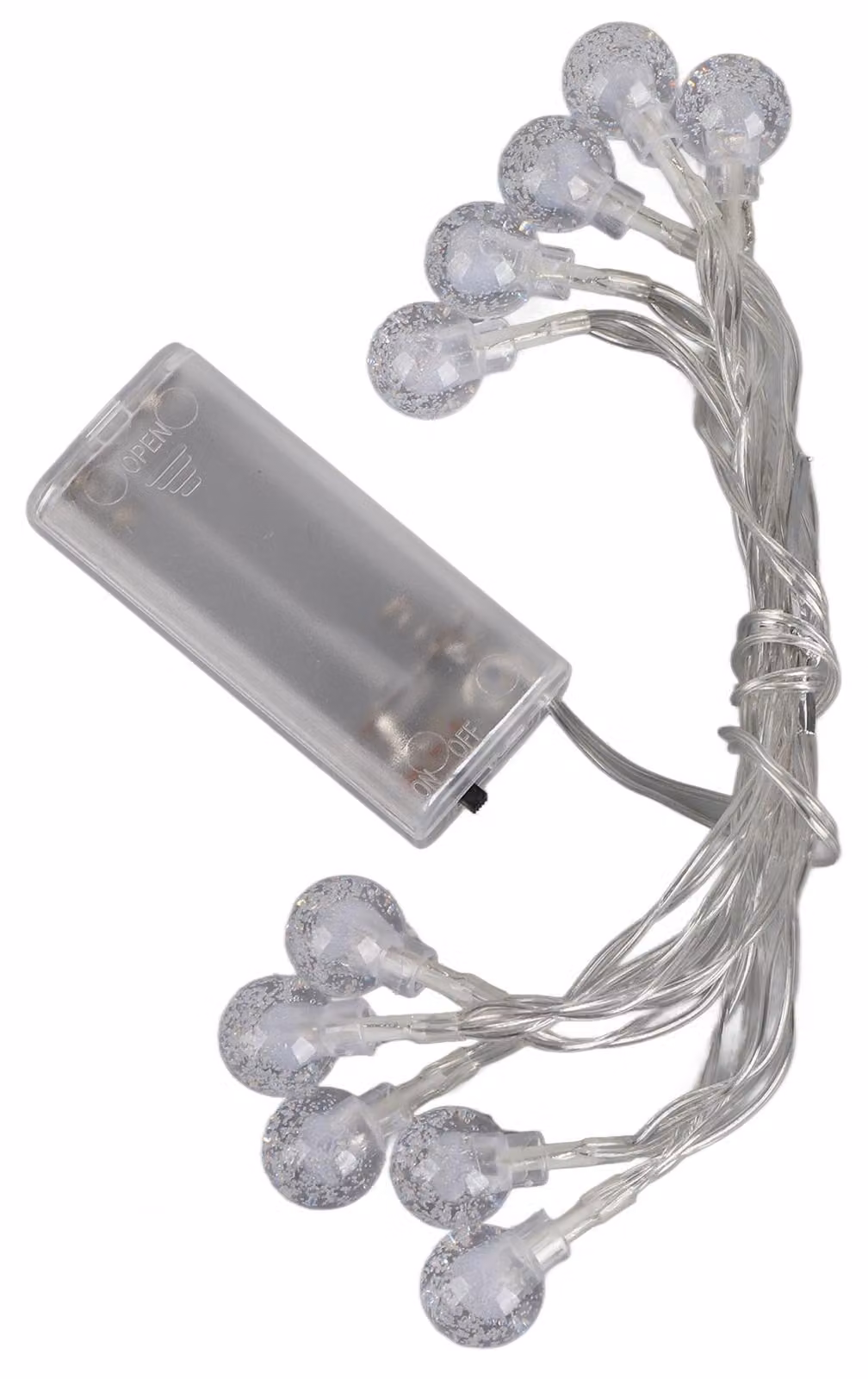 Ghirlanda luminosa a forma di globo, alimentata a batterie, colorata, IP66, impermeabile, lampadine LED per decorazioni natalizie, multicolore, 1,5 metri, 10, 2 batterie