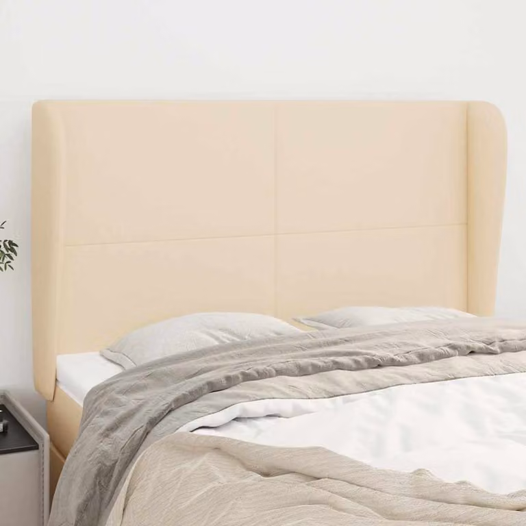 Testiera ad orecchio vidaXL in tessuto beige L: 147 cm, P: 23 cm, H: 118/128 cm