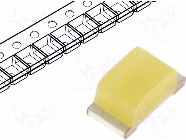 5 LED, 300-430 mcd, bianco freddo, 20 mA, 120°, formato 0603 SMD, 3-3,2V, tipo OF-SMD1608W, diodi LED SMD