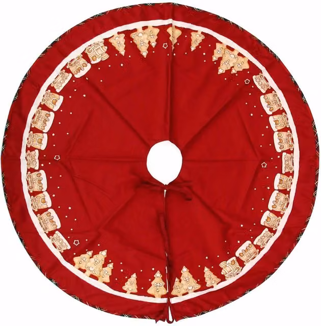 Copertura per base albero di Natale Thun rossa con decorazione floreale
