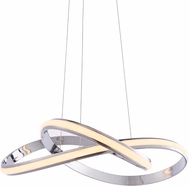 Lampada a sospensione LED Endon ARIA cromata con design ad anello, dimmerabile e regolabile in altezza