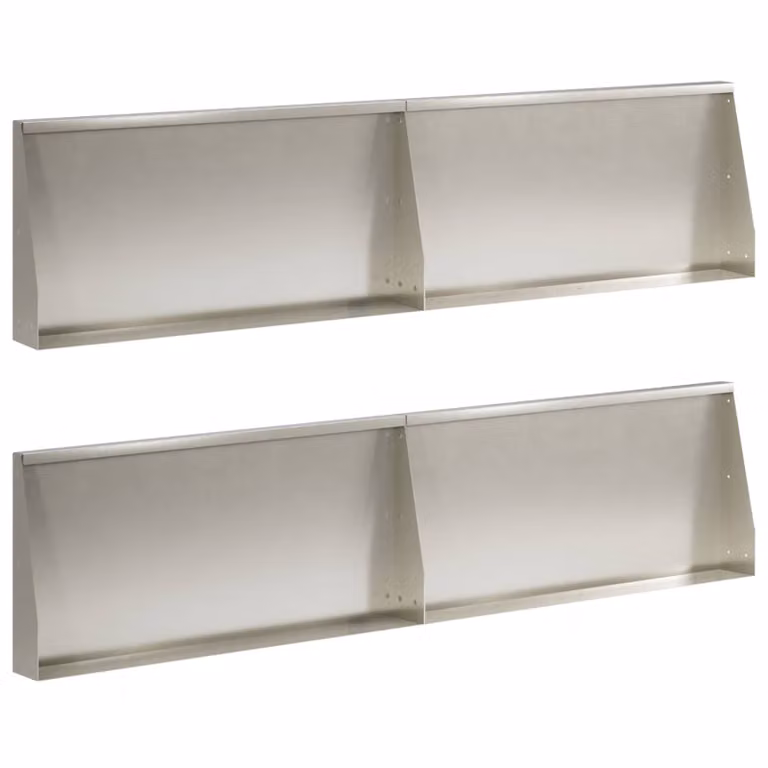 Set di 4 pezzi di aiuole rialzate vidaXL in acciaio inox argento L: 80 cm, H: 50 cm, P: 12 cm