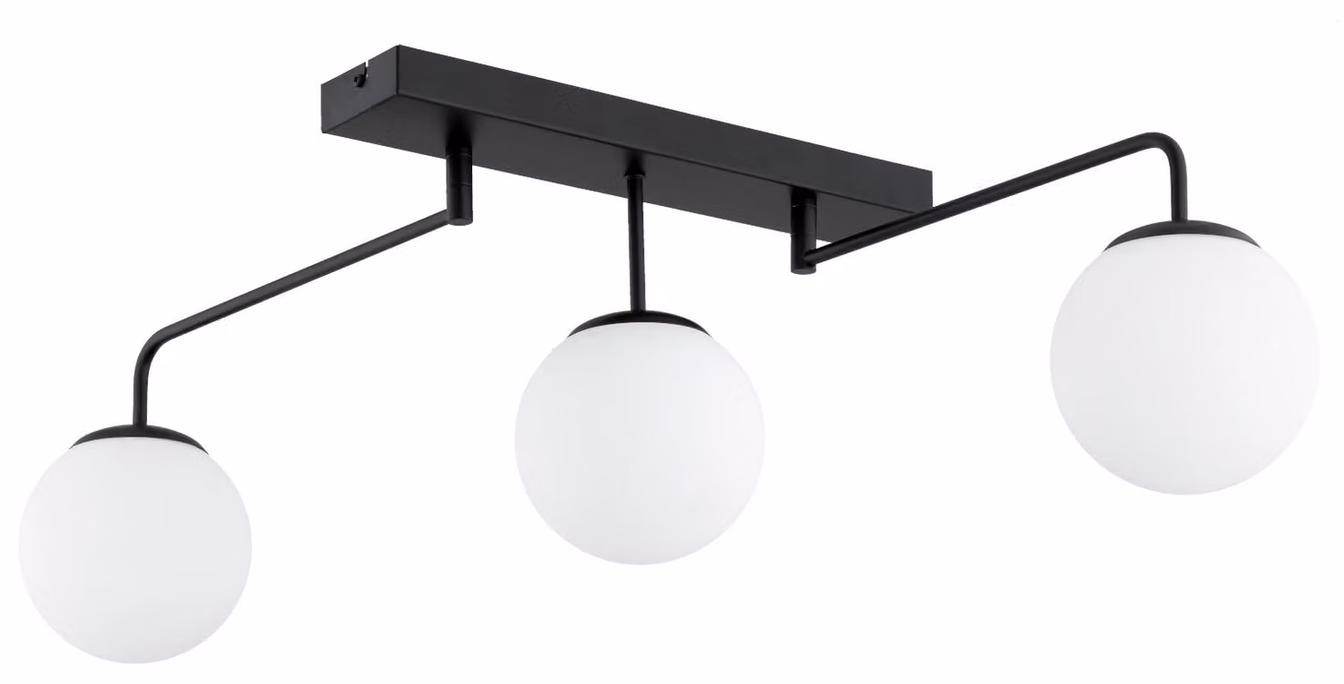 Lampada a sospensione con bracci lineari SNEG nera 3xE14x10W in metallo, dimensioni: 28x108x15 cm, IP20, Alfa