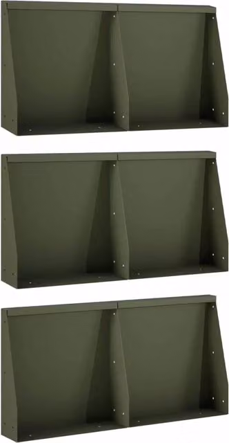 Set di 6 muretti per aiuola rialzata vidaXL in acciaio verde oliva L/P/H: 120 x 40 x 50 cm