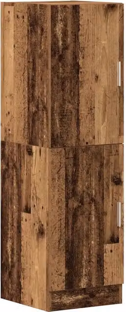 Mobile da cucina multifunzionale HELLOSHOP26 in legno composito marrone con finitura effetto legno anticato L/P/H: 38 x 41,5 x 131,5 cm