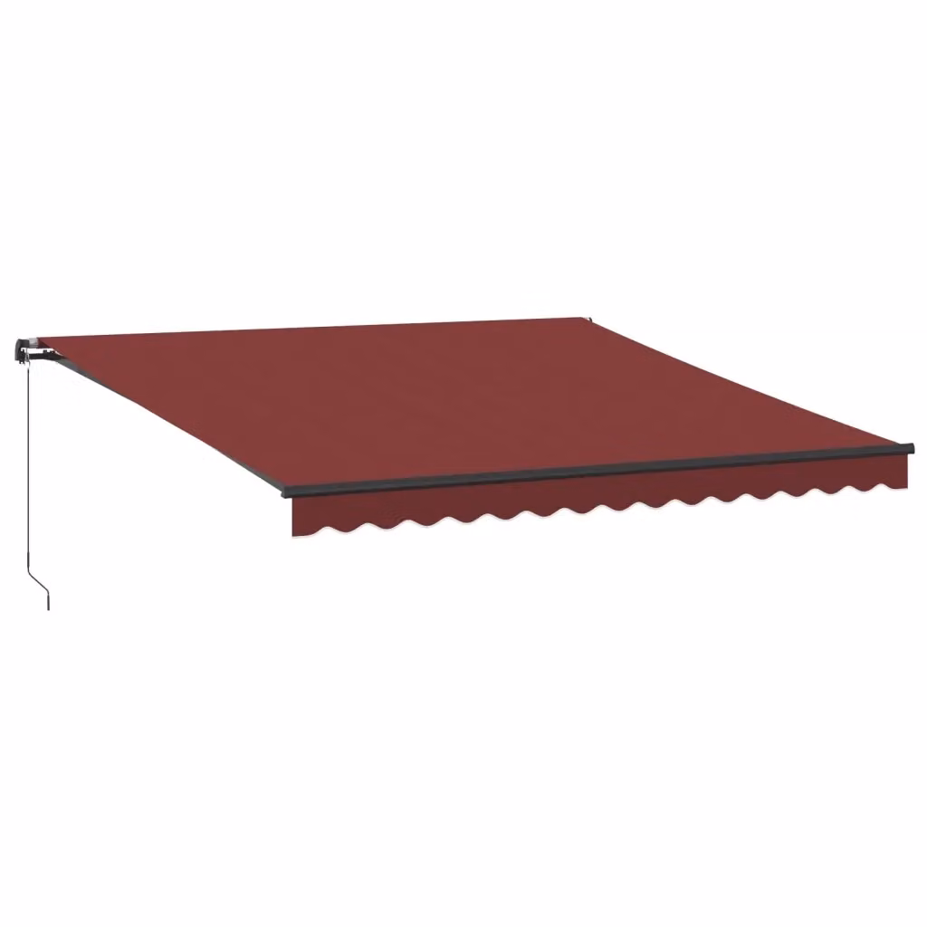 Tenda da sole retrattile manuale vidaXL con LED, colore rosso, L: 400 cm, P: 350 cm – 2