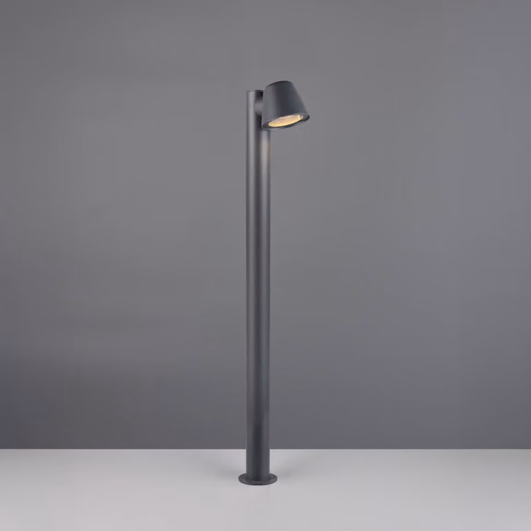 Trio Lighting Lampione Beni, nero opaco, altezza 100 cm, metallo dimmerabile, Nero, Metallo, Moderno