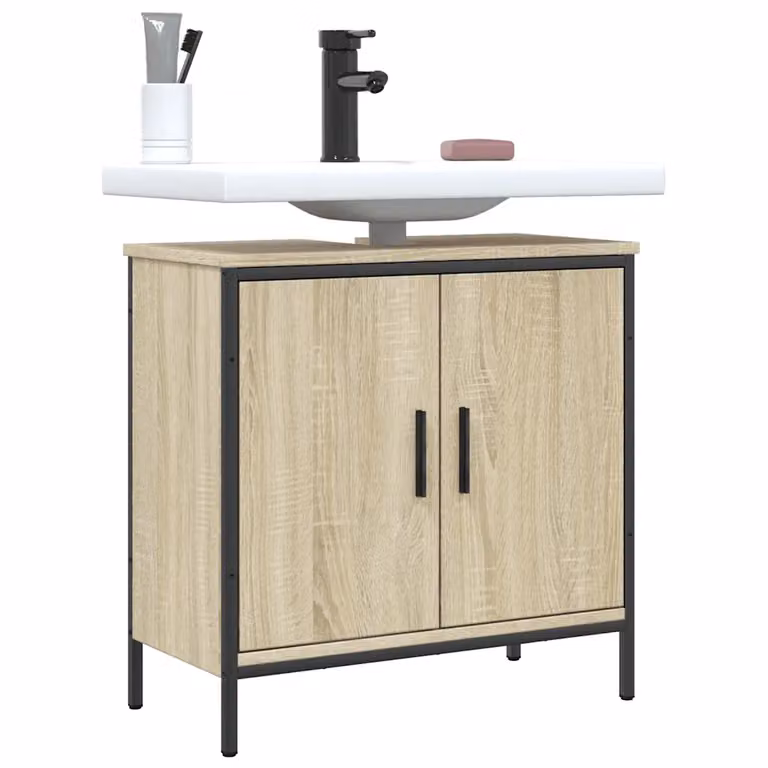 Mobile Lavabo da Bagno vidaXL in Rovere Sonoma, L: 60 cm, P: 30 cm, H: 60 cm