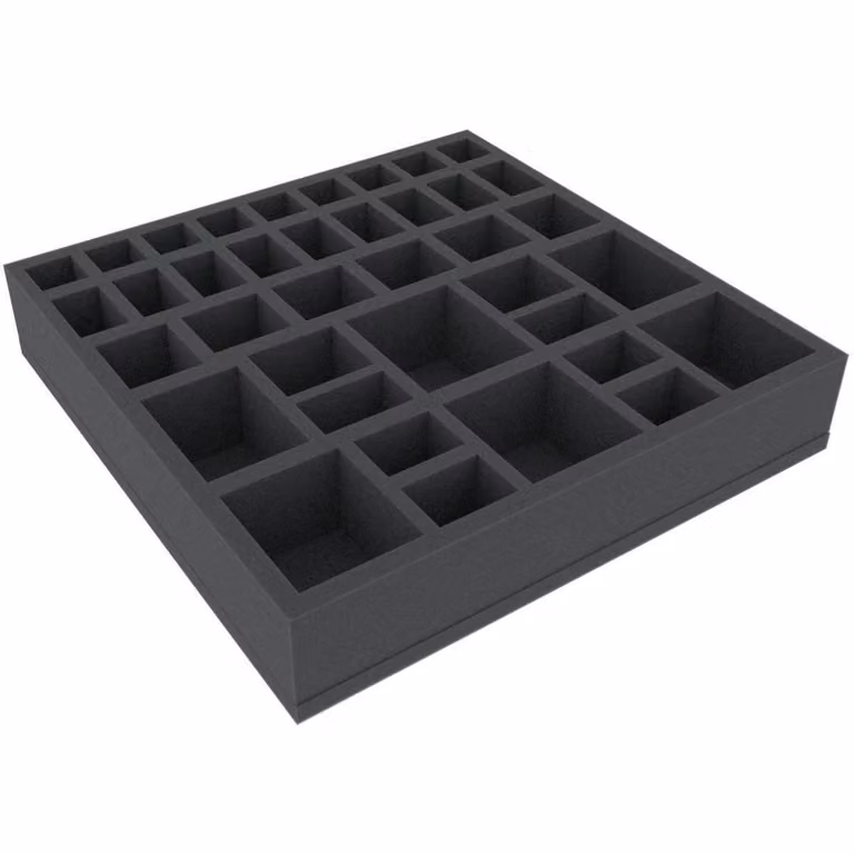 Inserto in schiuma 295x295x55 mm per giochi da tavolo, 38 scomparti