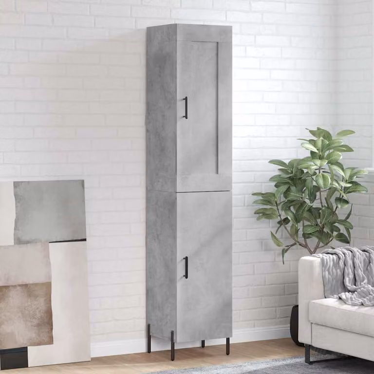 vidaXL Credenza Moderna Grigio con Ante a Battente in Legno e Metallo L/P/H: 34,5 x 34 x 180 cm