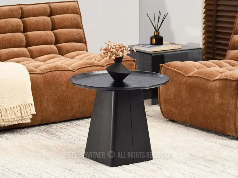Tavolino da caffè di design HAPR - vetro fumé / nero