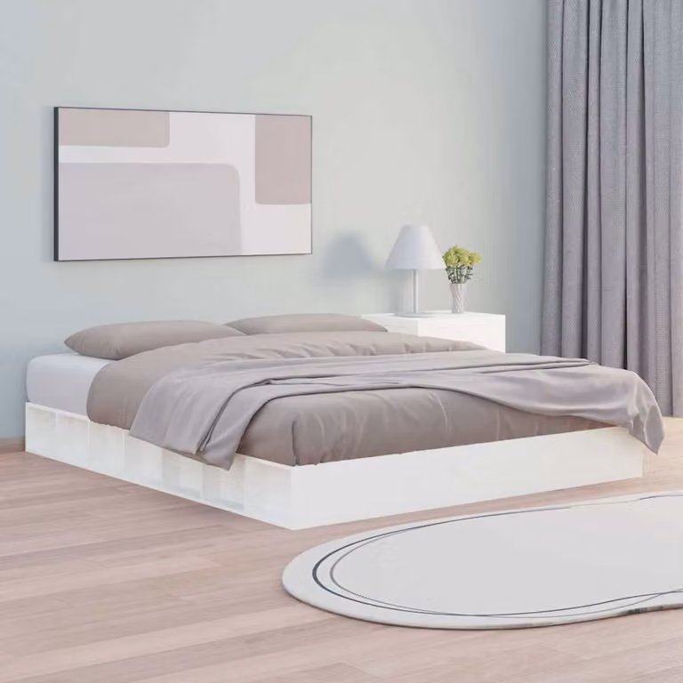 Giroletto vidaXL in legno massello di pino bianco con doghe fisse L 120 cm x P 200 cm