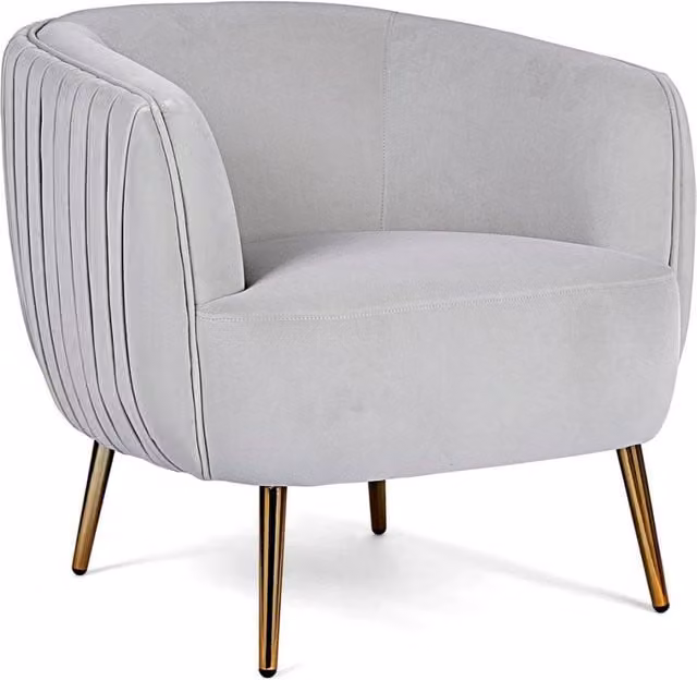 Poltrona in Velluto Grigio Chiaro Linsay Stile Cozy Romantico Shabby Chic