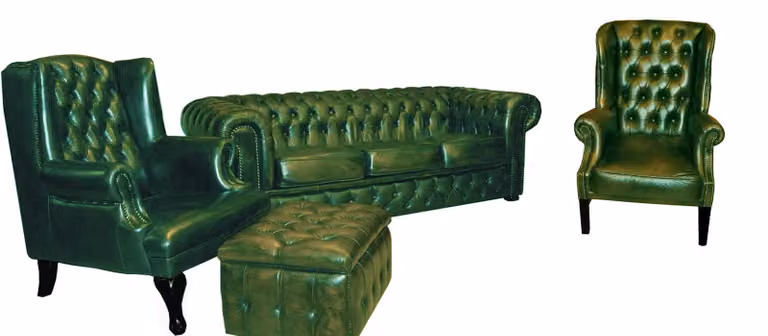 Chesterfield Sofagarnitur Sofa Couch Polster Sitz Set 2x Ohrensessel 3 Sitzer