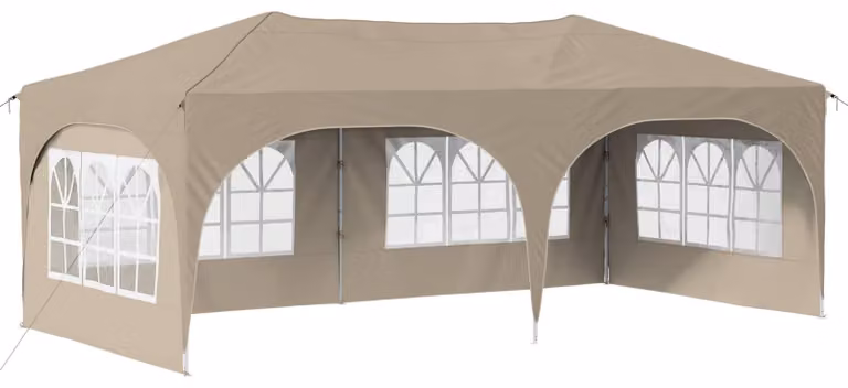 Tenda per feste a pop-up 575 x 288 x 245 cm Crema