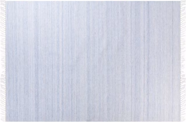 Tappeto in PET riciclato colore azzurro con frange 160 x 230 cm interno esterno