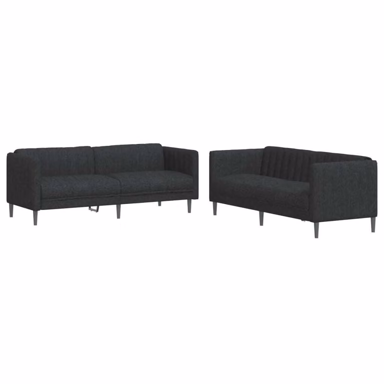 Set di Divani 2 pz Nero in Tessuto