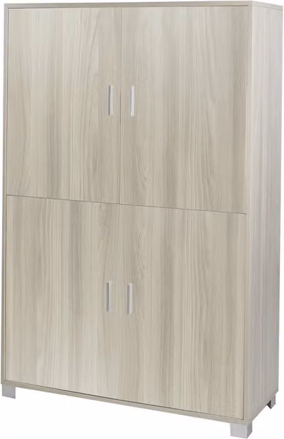 Armadio mobile 4 ante 107x41x162H cm in kit di montaggio colore Pino chiaro