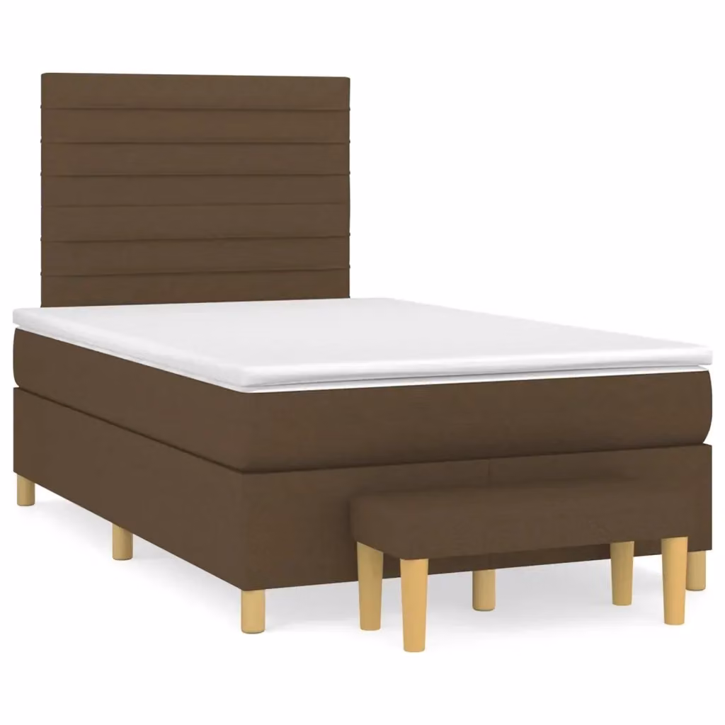 Giroletto a molle con materasso ibrido vidaXL in tessuto marrone e bianco L/P/H: 120 x 200 cm – 2