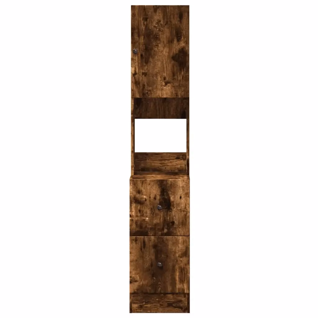 Mobile da cucina colonna HELLOSHOP26 in rovere affumicato marrone con ante e cassetti, design moderno, L/P/H: 35 x 50 x 180 cm – 2