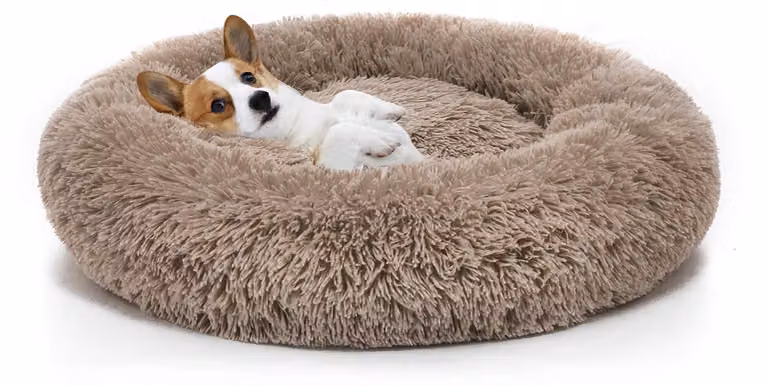 Cuccia per cani, 51 cm di diametro, a forma di ciambella, rotonda, per uso interno