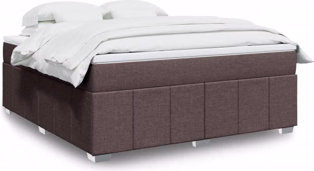 Maison Exclusive - Letto boxspring con materasso, marrone scuro, 180x200 cm, rivestimento in tessuto