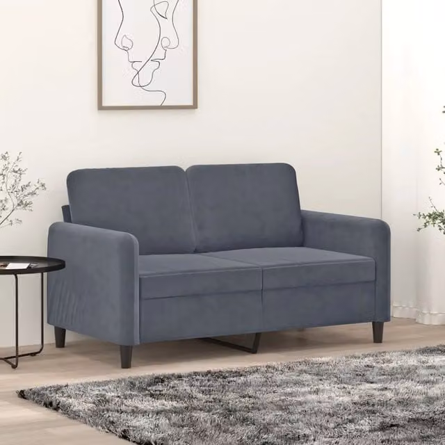 Divano moderno in velluto grigio vidaXL con struttura in metallo per il tuo soggiorno – 1