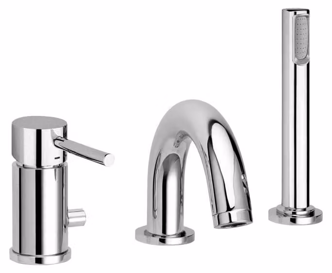 Miscelatore monocomando per bordo vasca Steinkamp Living, con bocchetta per vasca, deviatore e set doccia, inclusi tubo flessibile per doccia