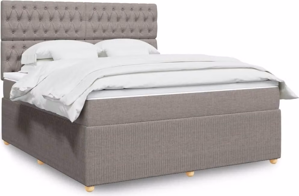 Maison Exclusive - Letto boxspring con materasso Taupe 180x200 cm Tessuto