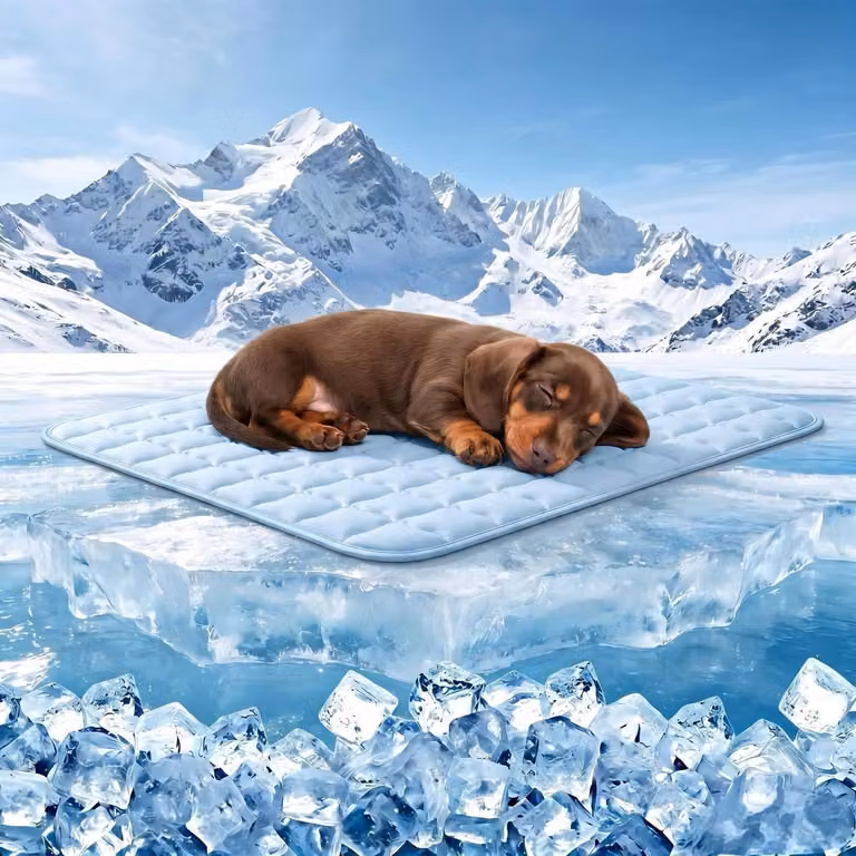 Tappetino refrigerante per animali domestici, 61x45 cm, blu, lavabile, antiscivolo, senza gel