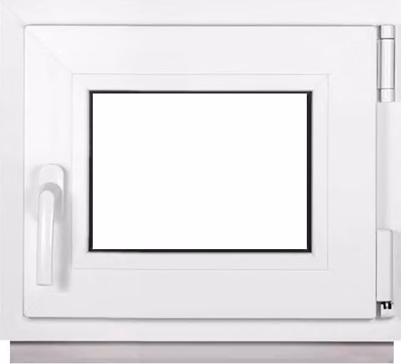Finestra per cantina Bianco 400X400mm doppio vetro (32 mm) Anta e ribalta DIN sinistra