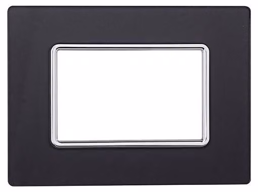 Placca compatibile Bticino Matix 3 moduli vetro colore grafite acciaio scuro