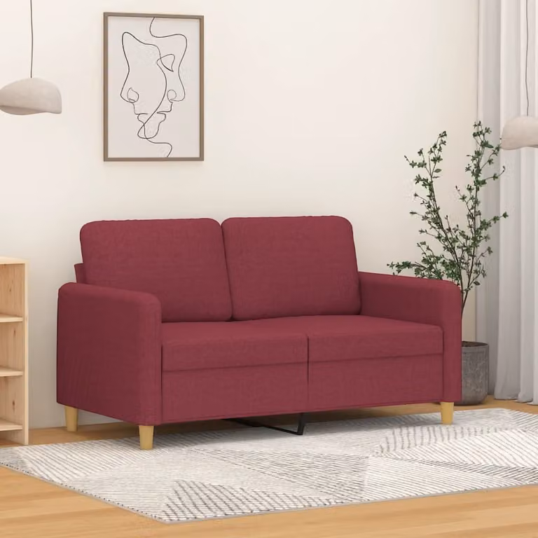 Maison Exclusive - Divano a due posti bordeaux 120 cm in tessuto