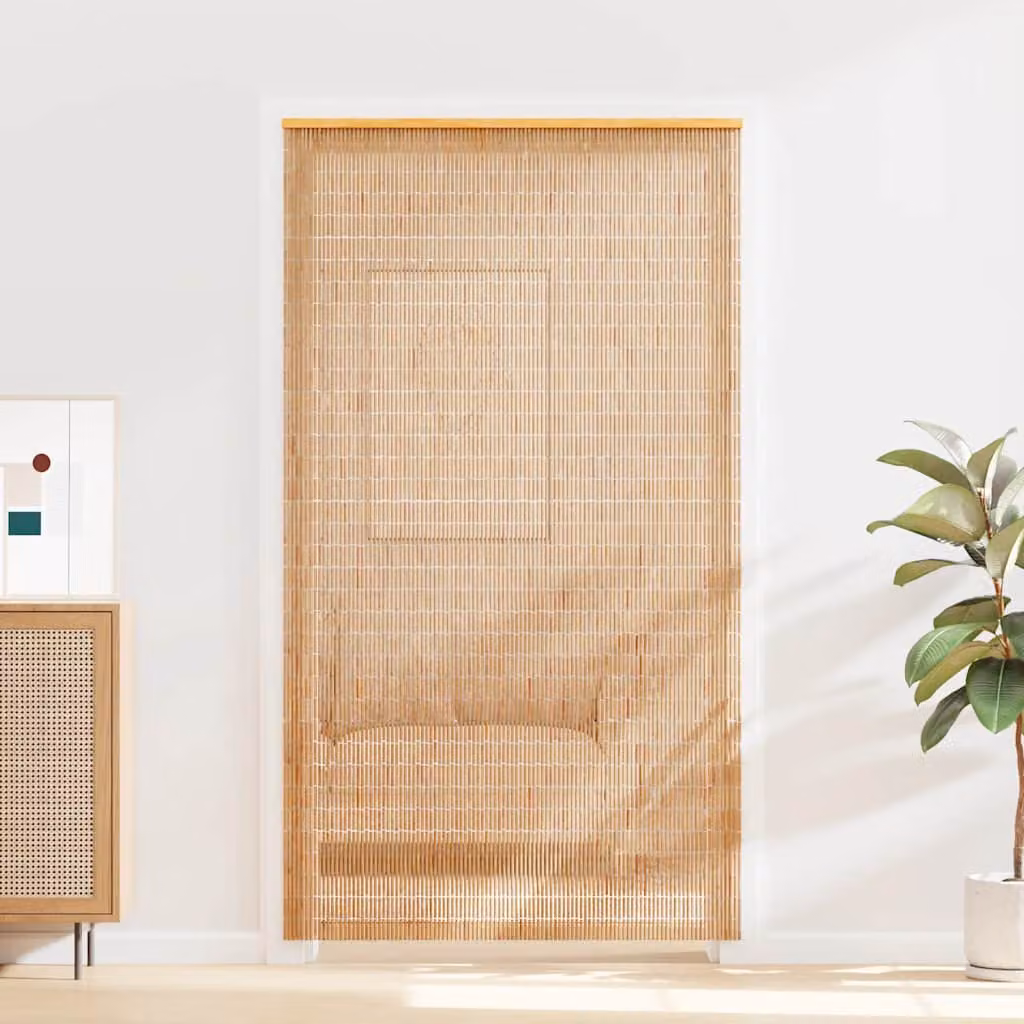vidaXL Tenda Antimosche in Bambù con Strisce, Colore Marrone/Beige, L 120 cm x H 220 cm
