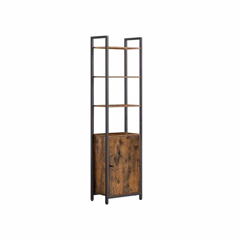 Libreria Scaffale a 6 Ripiani, Marrone Vintage + Nero Inchiostro / 24 x 40 x 159,5 cm