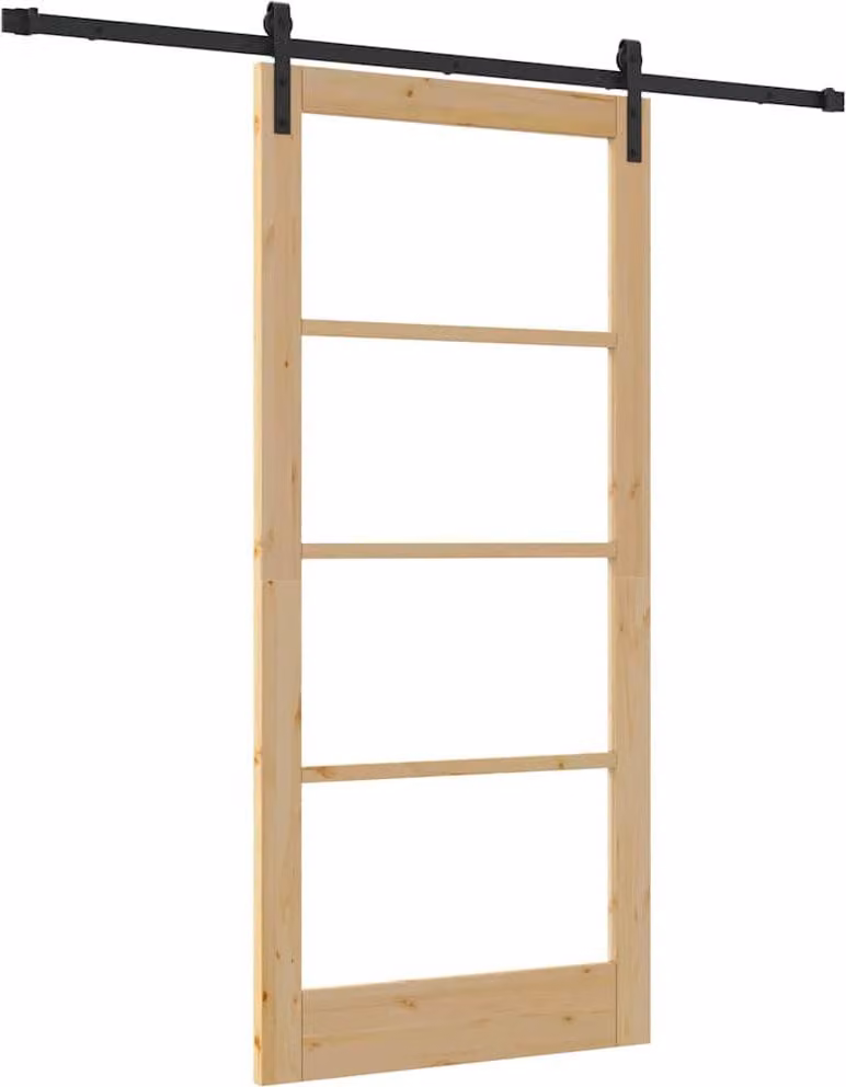 Porta scorrevole ORKDAL Naturale e Nero 93 x 202 cm