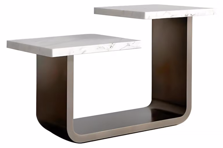 Tavolino da caffè bianco, design moderno e lussuoso, elegante per il soggiorno