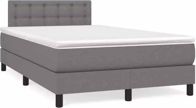 Giroletto a Molle con Materasso Grigio Scuro 120x190cm Tessuto 3269752