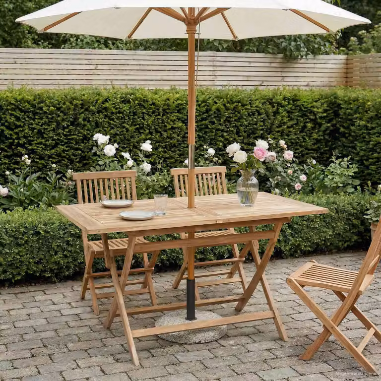 vidaXL Tavolo da giardino pieghevole in legno di teak marrone, L 120 x P 70 x H 75,5 cm